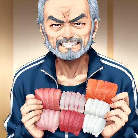 wearable raw fish SDXL