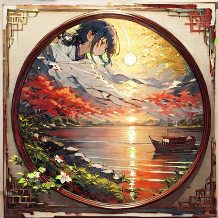 Ship,small ship <lora:ship-HXZ:0.6>crystal,((alphonse  mucha)),Dalle  de  verre,