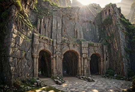 (POV view , DOF, first people view from the entrance, low angle shot:1.4),
(Ancient civilization, Alien Prometheus movie scene, dune movie scene:1.5), 
Emerging from the embrace of shadow, the last wanderer steps into a realm woven by the gods. In an ancient ruin that breathes secrets, their journey unfolds as the universe unveils the dance of light and darkness. Fighting the Forgotten Guardians and pursuing the Cone Relic, they tread a path of danger and awe. From the silent depths of the catacombs to the star whispers of ancient observatories, every discovery peels back the veil of reality. Facing the guardians of the abyss, seeing the majesty of the crystal dragon, the last wanderers embrace their destiny, not as a harbinger of redemption, but as seekers in the labyrinth of time, a mystery that echoes the eternal questions of existence itself.
(Large Files, Ultra Realistic, 8K, 16k, FHD, HD, VFX, Perfect, Photography, composition, Architecture Sales Photography, Architecture Competition, Ultra High Resolution, Cinematography, High Resolution Image:1.1), (dramatic lighting, direct sunlight, ray tracing, clear shadow:1.2),  (real landscape:1.1), (blurred background:1.0), (urban background, more_details) ,
great lighting, extremely detailed, hillscastel, Neo Classic, mayamaze