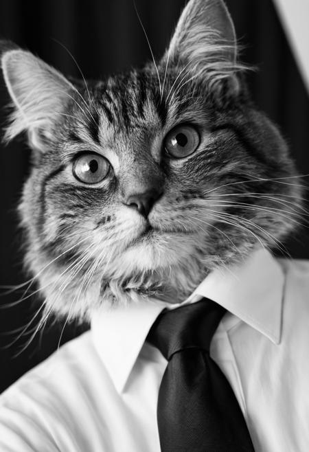 closeup of hairy pussy covered by black necktie (black and white), (stern look), (naked), (hairy pussy),   (cinematic), bokeh,  (film grain)