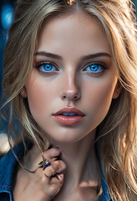 (sharp), (masterpiece), (best quality), (ultra-detailed), natural colors, adobe lightroom, 8K
1girl, stunning, beautiful, solo, long hair, blonde hair, (bright blue eyes:1.1), lips, nose, realistic, photorealistic