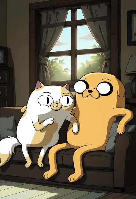 Jake the Dog/Cake the Cat (Adventure Time) for PonyXL