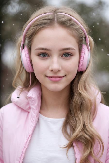 <comment:SUBJECT:0>
photograph of a 18 year old german girl, blonde, very attractive,
<comment:DESCRIPTOR:0>
long lashes, petite, cute,
<comment:HAIR:0>
long hair, curly hair,
<comment:FACE:0>
beautiful face, petite face, youthful face, cute face, nice joyful smile, excited gaze,
flushed cheeks, nices contoured youthful cheeks, beautiful nose, perfect nose,
small nose,
<comment:EYES:0>
green eyes, perfect round eyes, realistic fine detailed eyes, hyper beautiful eyes,
absolute stunning eyes,
<comment:BODY:0>
small body, petite body, medium breasts,
<comment:CLOTHES:0>
(((wearing a open pink down winter jacket with white fleece))), (((wearing pink headphones))), waering a white tank top, pastel blue denim jeans, nice styled clothes,
<comment:MEDIA:0>
in winter, snowfall, Porta 160 color, shot on ARRI ALEXA 65, bokeh, sharp focus on subject,
<comment:WEBSITE_ARTIST:0>
shot by Don McCullin,
<comment:LORAs:0>
<comment:EMBEDDINGS:0>