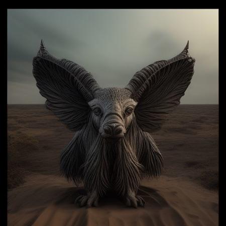 OverallDetail, rim light, gl0ssy_vray_8k, Extremely intricate, epic background, gigantic, masterpiece, 8k resolution, otherworldy animal, amazing, different angles, front view, faraway view, from below, matte black, gilding