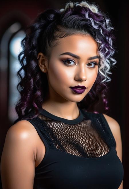 (RAW photo, subject, 8k uhd, dslr, soft lighting, high quality, film grain, Fujifilm XT3, masterpiece, best quality, extremely detailed photograph, volumatic light, ray tracing, bust shot , extremely detailed 8k wallpaper, nsfw), (two gothic girls:2.0), ((beautiful african girl or german girl), (black or brown or white (paint splattered:1.8) skin), (paint splattered:1.8) gothic clothesi,  (long or medium lenght straight wavey curly black blonde brunette white (paint splattered:1.8) hair), (colorful streaks), undercut hairstyle, chin bangs, dread hairstyle, braid hairstyle, delicate face and eyes, (glossy lips:2.0), (huge:1.6) breast, small waist, hourglass figure, (glasses:0.8), (painting portrait picture on canvas:2.0), in darkroom, dark walls, sexy pose, look at viewer, smile, hdr,, indirect lighting, soft lighting