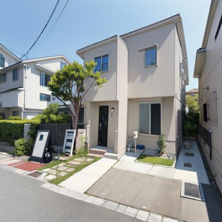 best quality, ultra-detailed, illustration,
jyutaku, japan, scenery, outdoors, sky, day, power lines, tree, building, blue sky, window, house, plant, road, fence, utility pole, door, air conditioner, street, bush, potted plant, grass, 
<lora:JAPAN_SCENERY_HOUSE_SD15_V1:1>