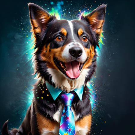 Steampunk style <lora:FF.70.FinalAnimeCG_mk2a2.lora:1> art design, digital effects, splatter, water, fire, lights, paint splatter, 3d effects, arafed dog with a colorful tie dye on its face, digital art animal photo, animal portrait, happy dog, beautiful dog head, border collie, portrait of dog, painting of cute dog, color portrait, portrait of a dog, full color digital art, anthropomorphic dog, colourfull, portrait of a lisa frank, photoshop art, pet animal, no humans, animal focus, dog, animal, brown eyes, realistic, looking at viewer, open mouth, black background, star (sky), solo, tongue, <lora:FF.94.nightvisionXLPhotorealisticPortrait_v0743ReleaseBakedvae.lora:0.69>,(by Artist Ulisse Aldrovandi:1.3),(Cyberpunk Art:1.3) . Antique, mechanical, brass and copper tones, gears, intricate, detailed