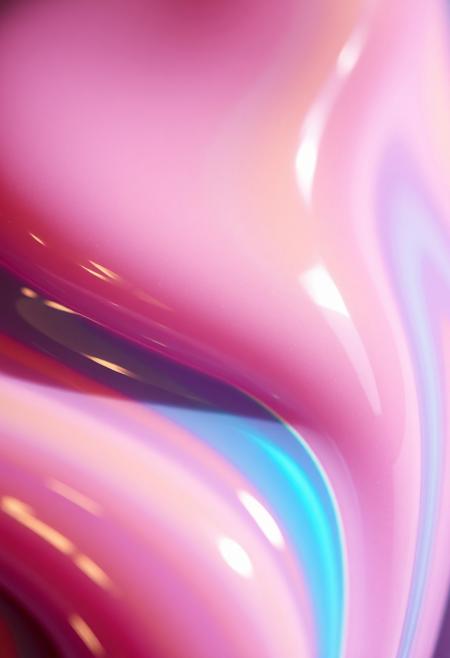 A close-up of glossy, vibrant slime being slowly squeezed and stretched, shimmering light reflections shifting across its surface, creating a calming and satisfying tactile atmosphere, the camera is stationary.