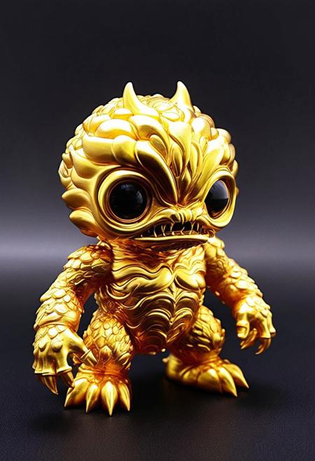 XCYP Art Toy,A Little golden Monster, japanese sofubi EVA Material) Artist Design Piece,Award-Winning Lens,Highly Detailed,Ultra High Resolution,32K UHD,Clear Focus,Best Quality,Masterpiece.,