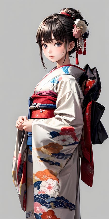 jyojifuku, furisode, kimono, hair ornament, long sleeves