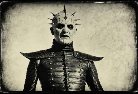 monochrome (wetplatecollodion:1.2),  a Genuine old semi-faded semicolour 1970s photograph of a nightmarishly bizarre hellraiser Cenobite Fashion -  creatures from the underworld of cenobite universe, horror, Clive barker, surreal, nightmarish, hyperdetailed surreal, Gustave Dor, clive barker ::  selective focus, scratches
<lora:fix_hands:1>
<lora:Wet Plate Collodion_SDXLBase-000002:1>