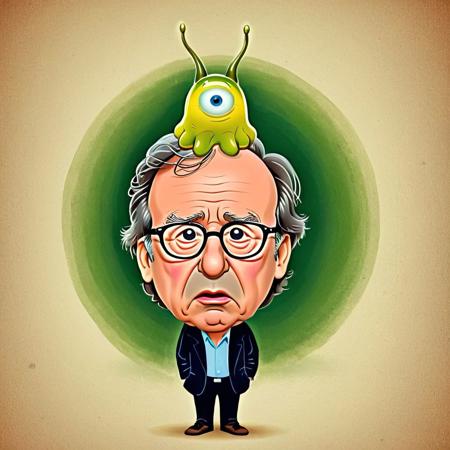 illustration in (jmawx:1.2) style,  Steven Spielberg   ,  dumbfounded,
person wearing jelly green  (brainslug alien hat:1.2) on head, candid pose,   (cross-eyed:1.5), round iris, superior face, 
Forgotten tomb of ancient kings , 
 <lora:BrainSlug_Alien_Hat_XL_V2.2:0.9>  <lora:Jerrod_Maruyama_XL_V11.1:1>