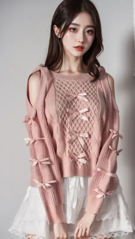 Cute sweater and white skirt