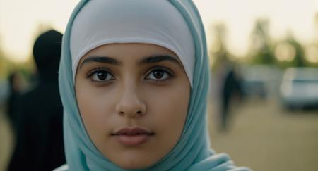 cinematic film still of  Cinematic Film stock footage in (arri alexa style) Kodak film print,  <lora:Hijab:1> Hijab young girl, shallow depth of field, vignette, highly detailed, high budget, bokeh, cinemascope, moody, epic, gorgeous, film grain, grainy