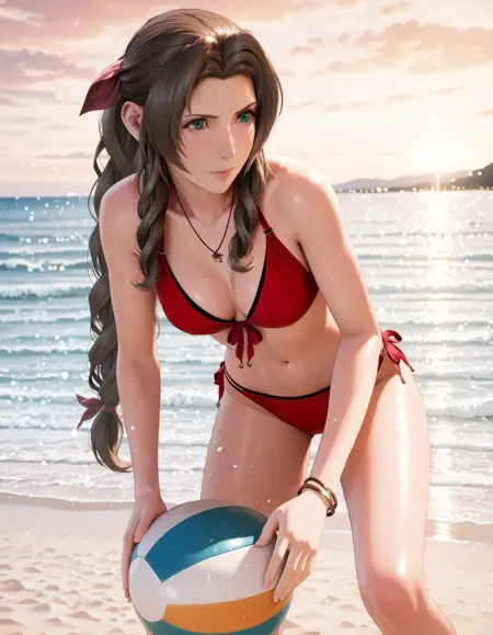 Aerith Gainsborough (エアリス・ゲインズブール) | Final fantasy 7 Remake | Game character | Illustrious