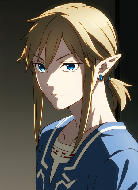 csm anime style,  link, the legend of zelda, the legend of zelda: breath of the wild, 1boy, blonde hair, blue eyes, long hair, male focus, pointy ears, ponytail, solo,  ((masterpiece)) <lora:link_offset:1>   <lora:csm_anime_style_offset:1>