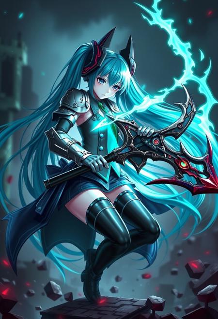 Miku Hatsune as doom slayer