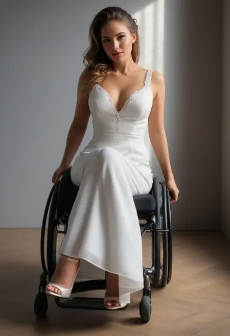 Wheelchair legs crossed