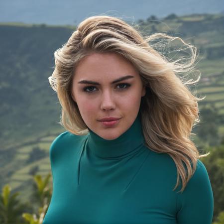 <lora:kate_upton_sdxl:0.7> kateupton, closed mouth, neutral expression, raised eyebrow, (comfortable, confident expression:1.2), (one beauty mark above the lips, beauty marks, beauty spots:1.6), looking at the viewer, eye contact, looking at the camera, beautiful European woman, 21 year old woman, (long hair, light blonde hair), (straight hair:1.4), huge breasts, huge tits, huge boobs, (detailed skin texture:1.6)
(sharp image, best quality, UHQ, high resolution, 4k),
(muted colors:1.6), On a swing overlooking Bali's Tegalalang rice terraces, a woman in a bohemian jumpsuit soars, her exhilaration echoing the undulating greens below, multicolored (turtleneck dress:1.5), (full body shot, wide shot, zoomed out, bending over:2), (photo from the profile:1.8), (flash photography, camera flash, dark background:1.8)