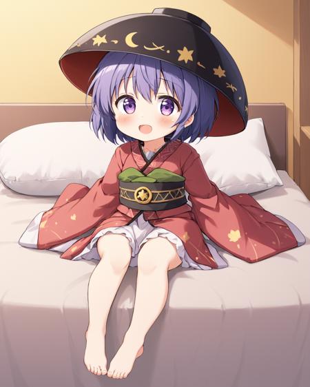 sukuna shinmyoumaru,1girl, solo, kimono, pillow, on_side, open_mouth, looking_at_viewer, blush, barefoot, tears, obi, hat_removed, wide_sleeves, bowl_hat, minigirl, long_sleeves, object_hug
<lora:sukuna_shinmyoumaru_image2500_2023-12-20-000006:1>,star-shaped_pupils,symbol-shaped_pupils,. gorgeous,key visual, vibrant, studio anime,award-winning, professional, highly detailed,high budget, cinemascope