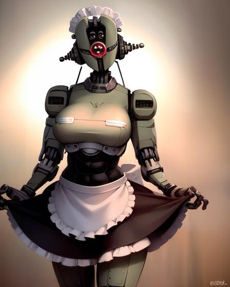 <lora:Assaultron:0.8>
solo, assaultron, wearing a maid uniform ,maid headdress