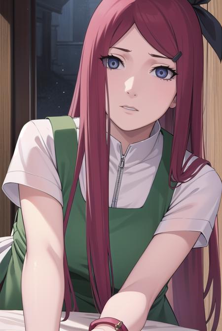 kushina, <lora:kushina-lora-nochekaiser:1>,
kushina, long hair, hair ornament, red hair, hairclip, (grey eyes:1.5),
BREAK shirt, dress, jewelry, white shirt, short sleeves, apron, bracelet, green apron, collar,
BREAK looking at viewer, upper body, full body, cowboy shot,
BREAK indoors,
BREAK <lyco:GoodHands-beta2:1>, (masterpiece:1.2), best quality, high resolution, unity 8k wallpaper, (illustration:0.8), (beautiful detailed eyes:1.6), extremely detailed face, perfect lighting, extremely detailed CG, (perfect hands, perfect anatomy),