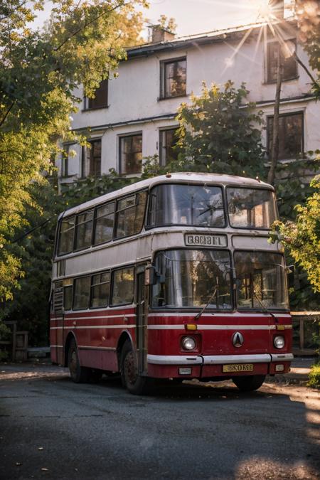 photo RAW,(gel40bo,(summer:1.3),(1980s:1.3),(old Russia:1.2) landscape,(Fuchsia parking bus on A charming English cottage with a thatched roof),sunrays,(bokeh:1.3) <lora:gelios40bokeh_v2:0.5>  <lora:laz695:0.7>, dusty atmospheric haze, high quality textures of materials, volumetric textures, coating textures, metal textures, (natural colors, correct white balance, color correction, dehaze,clarity)), masterpiece, award winning photography, natural light, perfect composition, high detail, hyper realistic,lens flare,Timeless Elegance, Classic Tones, Refined Lighting, depth of field,sharp focus, dark theme <lora:lowra_v10:0.06>