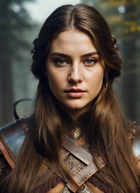 A stunning intricate full color portrait of (sks woman:1) as (viking warrior), (barbarian),  epic character composition, by ilya kuvshinov, alessio albi, nina masic, sharp focus, natural lighting, subsurface scattering, f2, 35mm, film grain, <lora:lora_shailene_v1_from_v1_160:1>