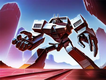 (transformers:0.5), desolate, robotic hellscape, metal planet, cybertron landscape
score_8_up  <lora:Transformers G1 Boxart:1>
