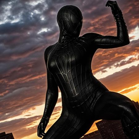 score_9, score_8_up, score_7_up, best quality, realistic, masterpiece, beautiful detail, hyperrealistic, afternoon sky, ((1girl, woman body, big breasts)), amazing detailed full body portrait of a beautiful girl, wearing a realistic and highly detailed black raimi spider-man suit, ((huge muscular girl)), ((wears black spiderman mask)), professional model wears ultra - detailed black raimi spider - man suit, ultra - detailed and grained black raimi spiderman suit, suit covered entire body and hand, black spiderman gloves, wet, (mature sexual pose), (full body), (dirty skin), close up, octane render, highly detailed, volumetric, dramatic lighting, (highest quality:1.1), (HDR:1.3), (top quality, best quality), realistic, high definition, masterpiece, 8k, best quality, best illumination, best shadow, an extremely delicate and beautiful, finely detail, depth of field, classic, highres, perfect lighting,