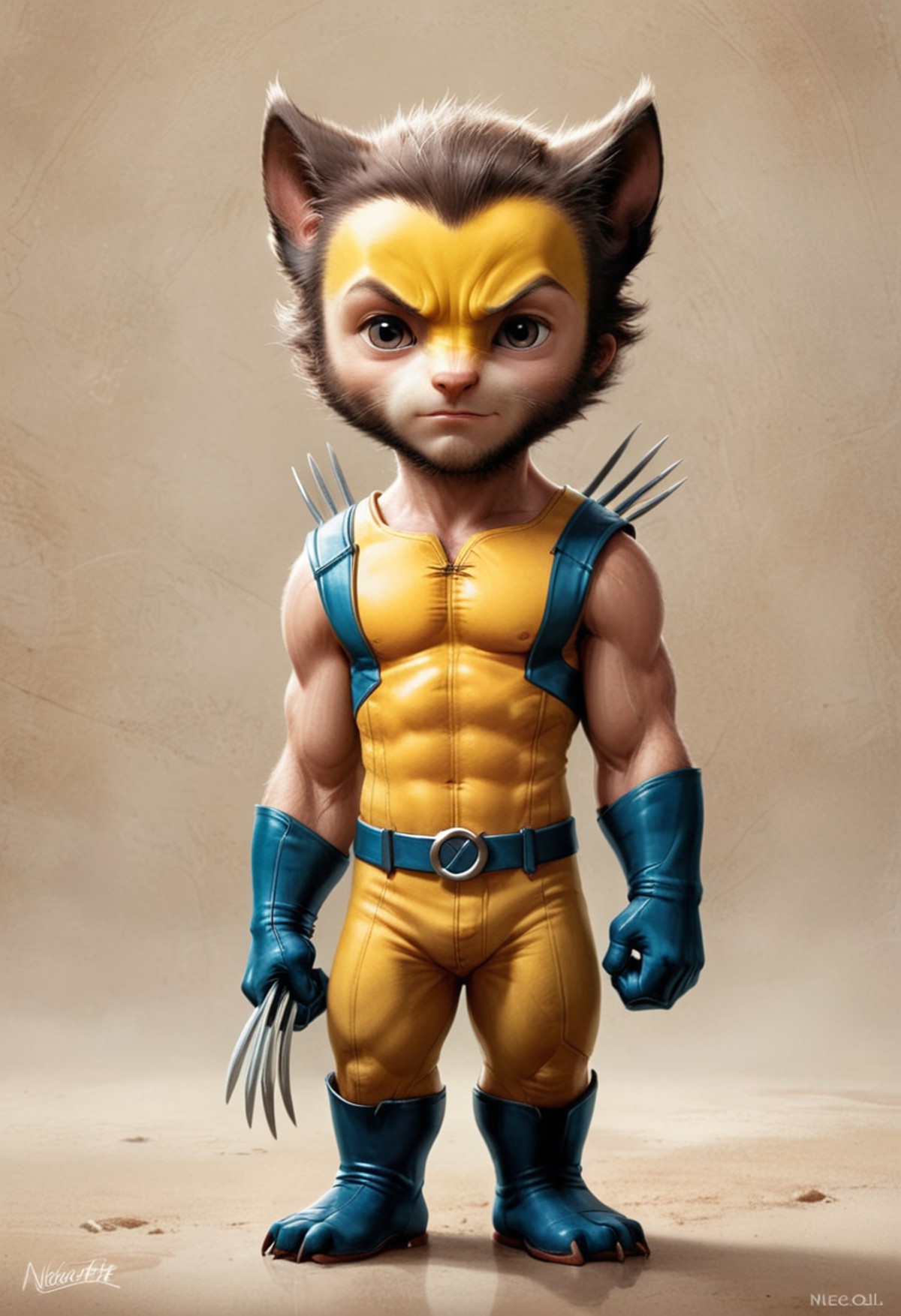 <lora:RMSDXL_Creative:2.5> render style, Wolverine (by Nicoletta Ceccoli:1.2), dreamworks animation, natural lighting, ado...