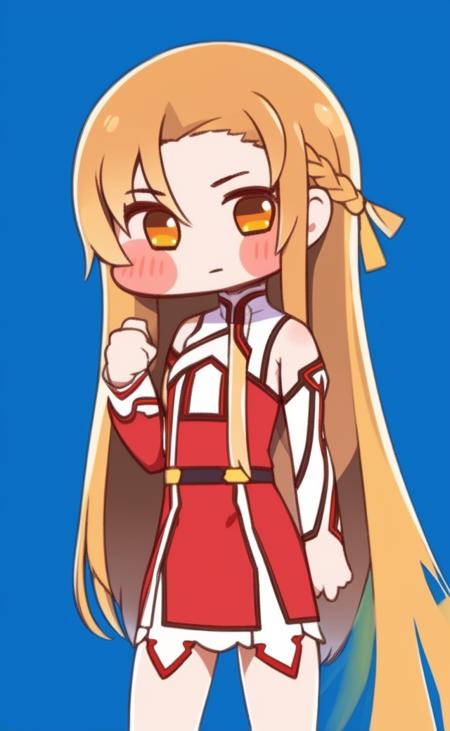 1girl,standing,solo,official art, upper body,looking at viewer,brown eyes, long hair, brown eyes,sketch, asuna \(sao\),   <lora:opinew6-10:1>chibi