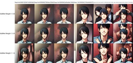 1boy, Fuminori, short hair, black hair, black eyes, collared shirt, looking at viewer, crazy smile, portrait