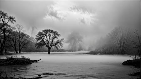 (RAW) breath taking landscape photo, (ultra gloomy, dark, atmospheric, black&white, foggy, wet), ERKOFA, (ultra realistic, ultra detailed, masterpiece, 8K) <lora:2ERKOFA:0.5> <lora:more_details:0.5> <lora:SDXLrender_v2.0:0.5><lora:LCM_Lora.safetensors:1><lora:LCM_Lora.safetensors:1>