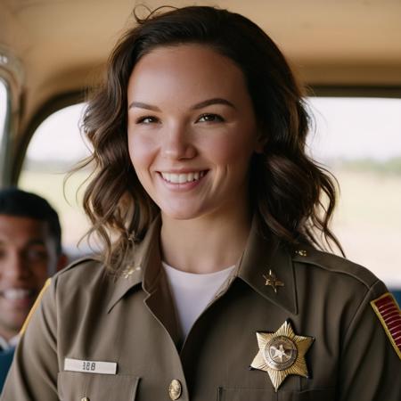 cinematic film still of Perfect Detailed messy hair
<lora:Shannon Purser:1> Shannon Purser
a woman in a uniform smiling for a picture cinematic vintage film style, shallow depth of field, vignette, highly detailed, high budget, bokeh, cinemascope, moody, epic, gorgeous, film grain, grainy