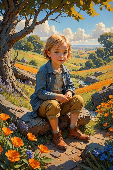 (digital art in style of E. H. Shepard :1.2), artstation,
empowering and social atmosphere with depth peeling,
extraordinary work with magnificent details,
(sapphire and tangerine colors:0.1),  (center composition:0.1), (paint strokes:0.1),
<lora:xl_more_art-full_v1:0.35> <lora:add-detail-xl:1>