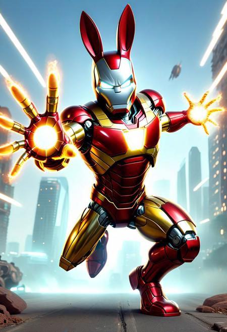 ShiningFinger bugs bunny as iron man