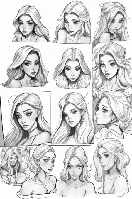 pen drawing contour drawing comics art Female Aasimar