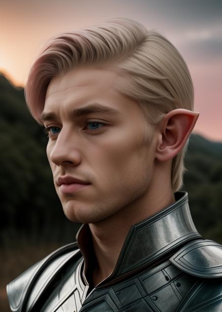 portrait of a young male, Swedish, blonde, blue eyes, cute male, <lora:half-elf_ears_v1:1> half-elf ears, medieval armor
lake behing, sun, beautiful sky, pink dawn, soft light, backlight
cinematic lighting, misty, overcast light
hyper detailed, 8k, award winning, professional photography, detailed face, highlight eyes
<lora:add_detail:0.7>