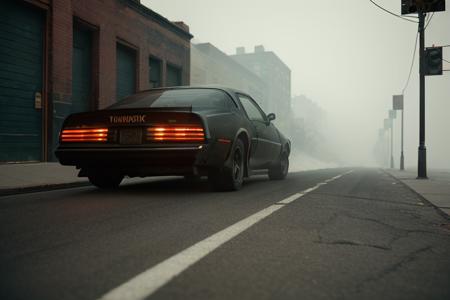 analog gloomy photo of a ((black car, <lora:tr4ns4m:1>)), (three quarter view), (in gritty new york city streets (at night)), speeding, motion blur, vandalized buildings, graffiti,  sports photography,  ((nighttime)), horror, midnight, High Detail, Sharp focus, (photorealism), realistic, best quality, 8k, award winning, dramatic lighting, epic, cinematic, masterpiece, rim light, (ambient fog:1.2), volumetric lights:0.6, dutch angle, depth of field,