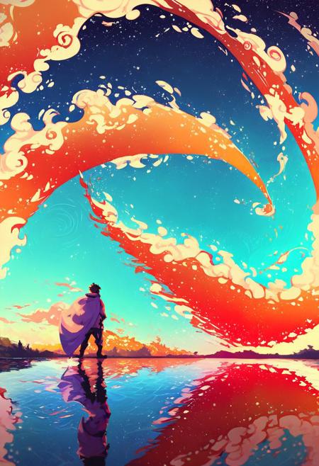 score_9, score_8_up, score_7_up,score_9, score_8_up, score_7_up, waterstyllm, watereffects, creating splashes , scenery, vivid brilliant colors, reflection, beautiful, swirling, shiny, night, ocean, waves, stars, nova, nebula