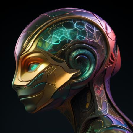 android illustration logo headshot biomorph fullbody male