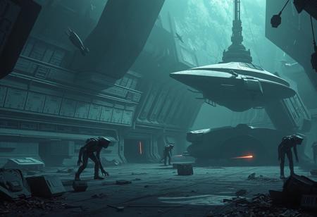 #StarWars #abandoned #space #station #animation #destroyed #oldrobots #spaceships #atmosphere #decay #dimlighting #shadows #desolation #nostalgia