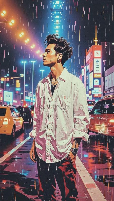 abstract, beautiful, strange, man, night, city, wonderful, colorful