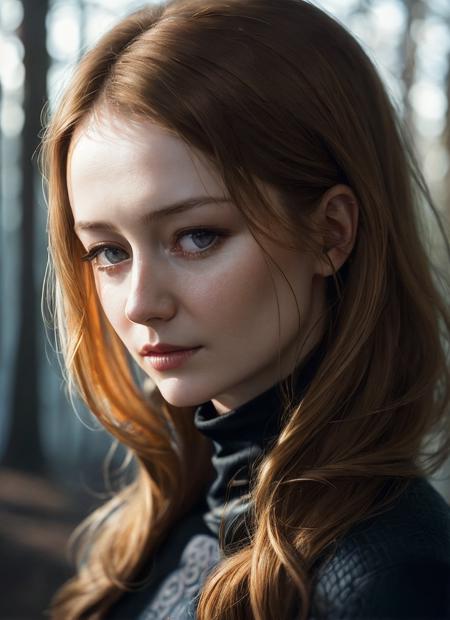 A stunning intricate full color portrait of (sks woman:1), wearing a black turtleneck, epic character composition, by ilya kuvshinov, alessio albi, nina masic, sharp focus, natural lighting, subsurface scattering, f2, 35mm, film grain, <lora:locon_mirandaotto_v1_from_v1_64_32:1>