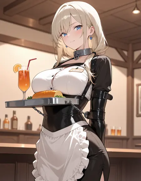 [IllistriousXL] BDSM Waitress / chained tray