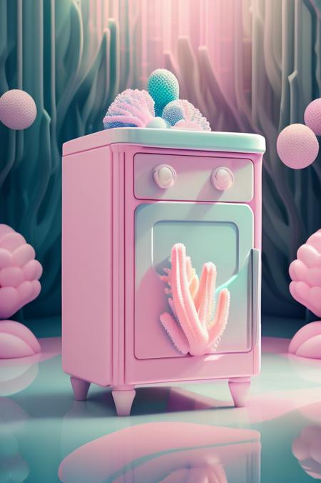 (A  End table), trending, unsplash , rz-purepastel-21-20v-c_pastel-2600,  a still of a mermaid surrounded by corals, digital art, by Liam Wong, cute intricate machine, blue face unreal engine