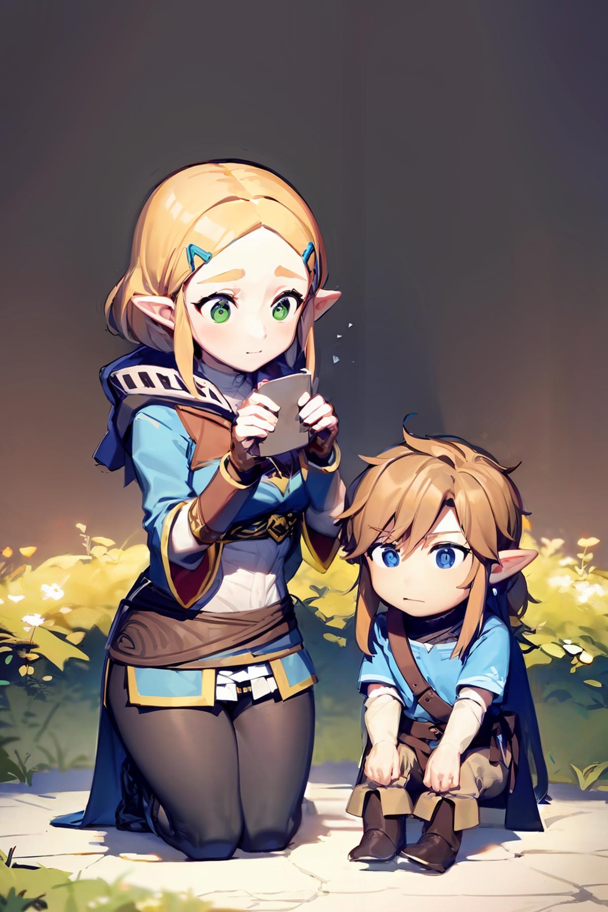 link x zelda in 1 pic 林克 x 塞尔达 双人同图 image by kozue