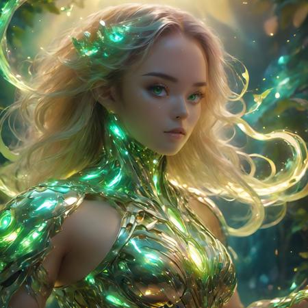 <lora:RossTranXL-000007:0.75>,Green Tree Python,masterpiece,rostran style,(frank frazetta,ross tran),ethereal,magnificinet,radiance,luminous,magical,glowing,eyes glow,particle glow, 8k uhd,absurd res,ultra detailed,masterpiece,awardwinning,sharp focus,intricate detail,50mm lens,light art,dreamlike art