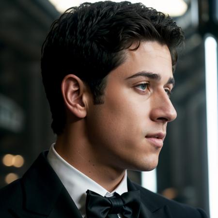 face portrait of davidhenrie person using a tuxedo, in blade runner, professional photography, high resolution, 4k, detailed photo,    <lora:davidhenrie_93600:1>